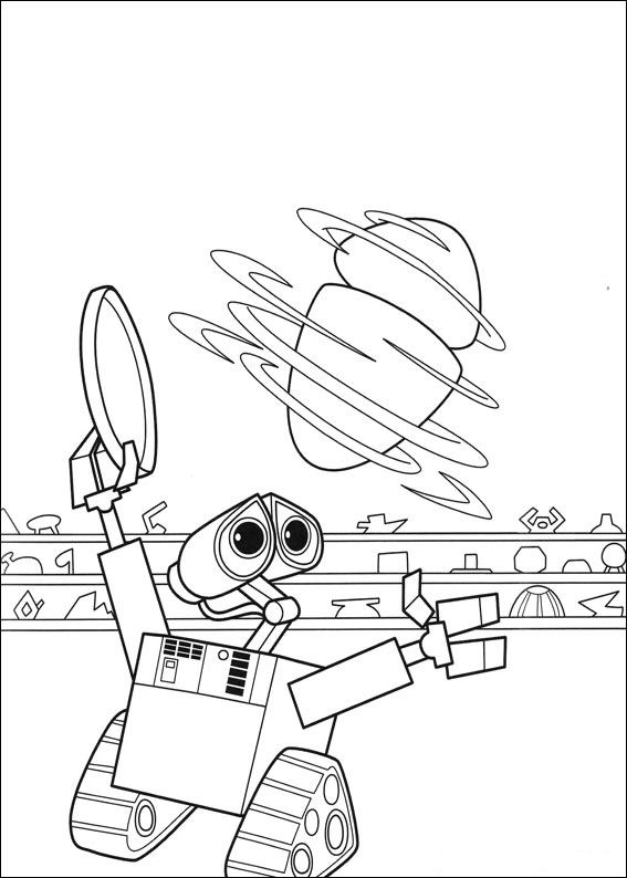 Plansa de colorat cu Wall E 11 3